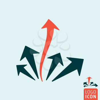 Arrow leader icon. Arrow leader logo. Arrow leader symbol. Arrow leadership icon isolated, minimal design. Vector illustration