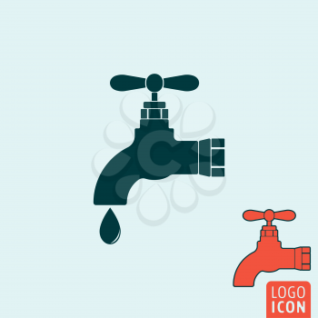 Water tap icon. Water tap logo. Water tap symbol. Water tap water drop icon isolated, minimal design. Vector illustration