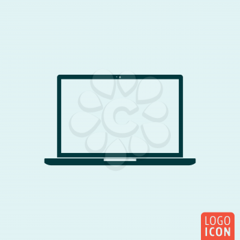 Laptop icon. Laptop logo. Laptop symbol. Notebook icon isolated. Computer laptop icon minimal design. Vector illustration.