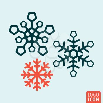 Snowflake icon. Snowflake logo. Snowflake symbol. Snow flake icon isolated. Winter symbol icon minimal design. Vector illustration.