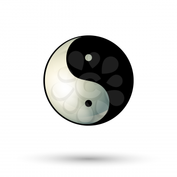 Yinyang symbol isolated on white background. Yinyang icon. Ying Yang logo. Vector illustration.
