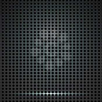Abstract Black Metallic Perforated Background. Vector design.