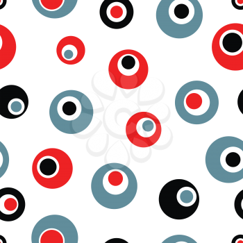 Seamless pattern with abstract circles. Transparent background.