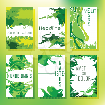 Set of Brochures and Flyers in abstract style. Ecological design.