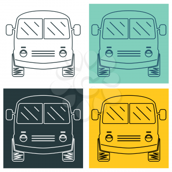 Image of abstract Bus. Line Icon design. Vector illustration.