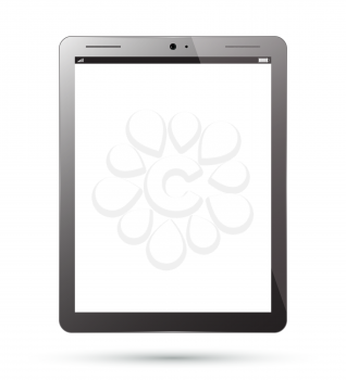 Tablet PC Computer. Realistic Modern Mobile Pad. Digital Vector Design. Isolated on White Background.