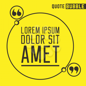 Quote Square Speech Text Bubble. Vector illustration.