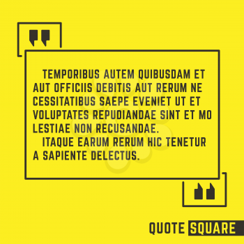 Quote Square Speech Text Box. Vector illustration.