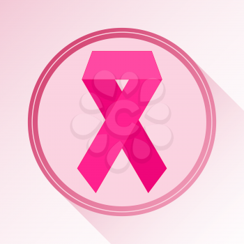 Pink ribbon breast cancer awareness. Flat design. Vector illustration. 