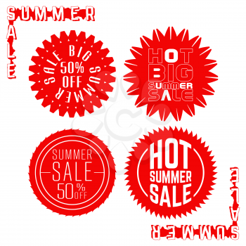 Summer Sale Sticker Set. Insignia design. Vector illustration.