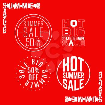 Summer Sale Label Set. Insignia design. Vector illustration.
