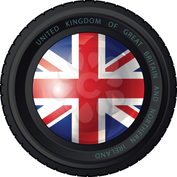 Camera Lens with United Kingdom Flag. Vector design.