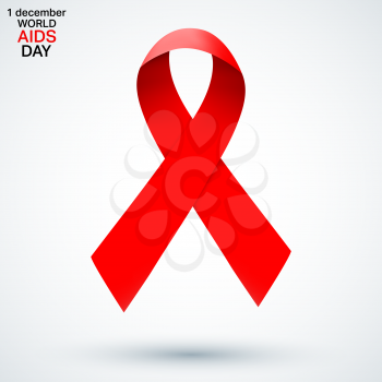 World Aids Day. Red ribbon symbol. Vector illustration