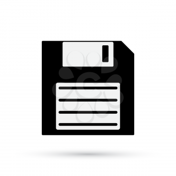 Save icon. Black Floppy Disk isolated. Vector illustration