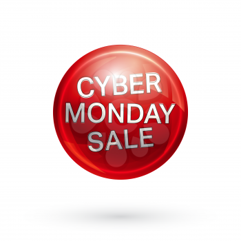 Cyber Monday sale button icon. Vector illustration