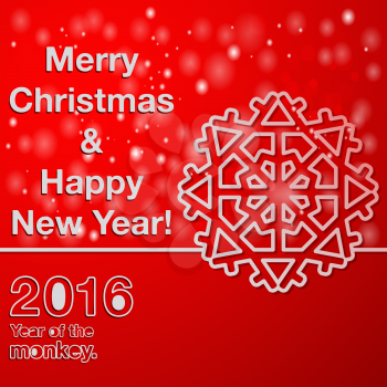 Merry Christmas and Happy New Year greeting card. Christmas background with place for text. Vector illustration.