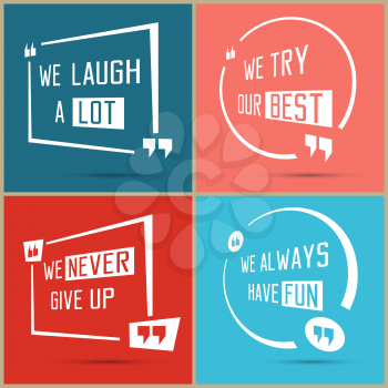 Set of Quote Box and Bubble. Quote templates. Vector illustration