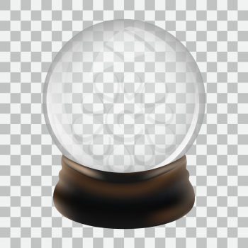 Empty snow globe template. Vector design illustration.