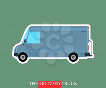 Delivery truck isolated. Delivery van. Service vehicle bus. Commercial delivery cargo truck. Vector illustration