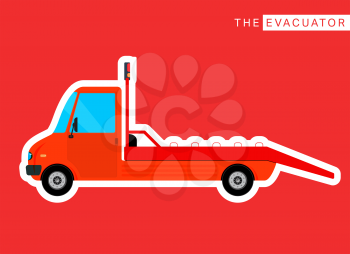 Roadside assistance evacuator truck. Freight delivery bus. Commercial vehicle. Vector illustration