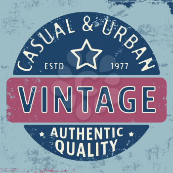 T-shirt print design. Casual urban vintage stamp. Printing and badge applique label t-shirts, jeans, casual wear. Vector illustration.