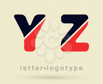 Alphabet font template. Set of letters Y - Z logo or icon. Vector illustration.
