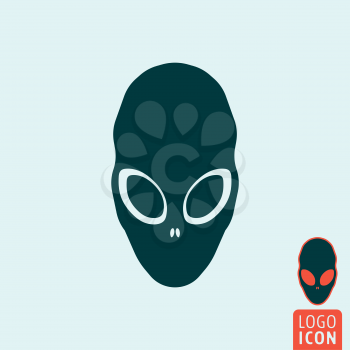 Alien icon. Alien logo. Alien symbol. Alien head icon isolated, minimal design. Vector illustration