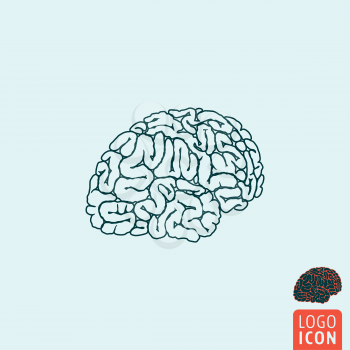 Brain icon. Brain symbol. Human brain icon isolated. Vector illustration