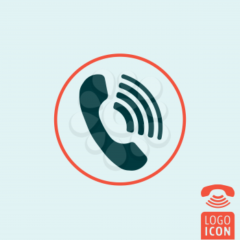 Phone icon. Phone logo. Phone symbol. Call phone icon isolated, minimal design. Vector illustration