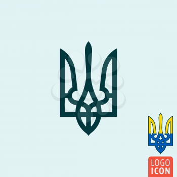 Trident icon. Trident logo. Trident symbol. Ukraine coat of arms isolated, minimal design. Vector illustration