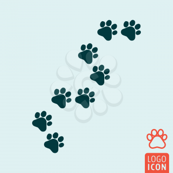 Cat paw icon. Cat paw symbol. Cat trail icon isolated. Animal print icon. Vector illustration