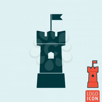 Tower icon. Tower symbol. Castle tower icon isolated. Vector illustration