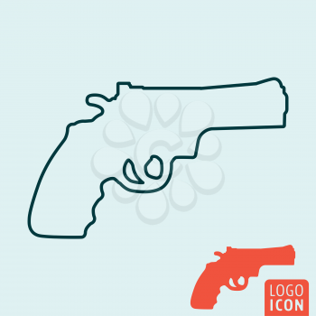 Revolver icon. Revolver symbol. Revolver line icon isolated. Vector illustration