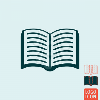 Book icon. Book symbol. Open paper book icon isolated. Vector illustration