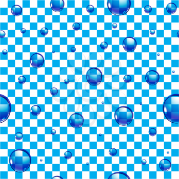 Seamless pattern with water drops on transparent background. Vector illustration.