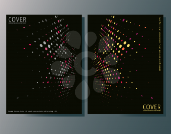 Brochures design template. Cover brochure, flyer, booklet layout. Abstract night club, party flyer template. Vector illustration