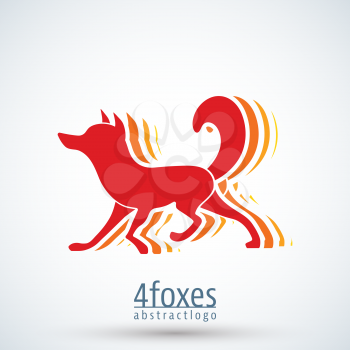 Fox logo template. Color fox logotype design. Idea logotype for corporate identity. Vector illustration.
