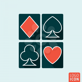 Playing cards suit icon. Gambling symbol. Vector illustration