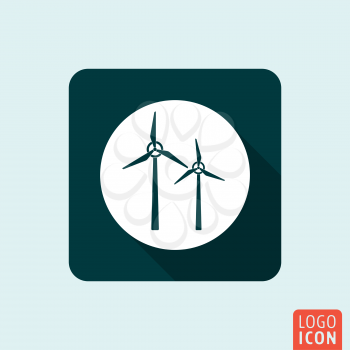 Windmill icon. Alternative energy symbol. Vector illustration
