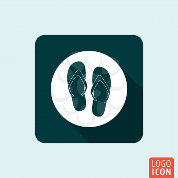 Flip flop icon. Beach slippers  symbol. Vector illustration