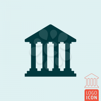 Bank icon. Ancient building symbol. Vector illustration