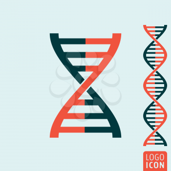 Dna icon. Dna helix symbol. Gene icon. Vector illustration