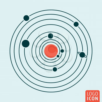 Solar system icon. Solar system symbol. Vector illustration