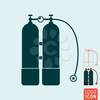 Aqualung icon. Scuba diving equipment symbol. Vector illustration