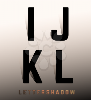Alphabet font template. Set of letters I, J, K, L logo or icon. Vector illustration.