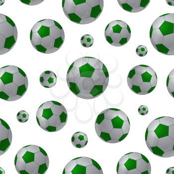 Seamless background with football balls. Vector illustration.