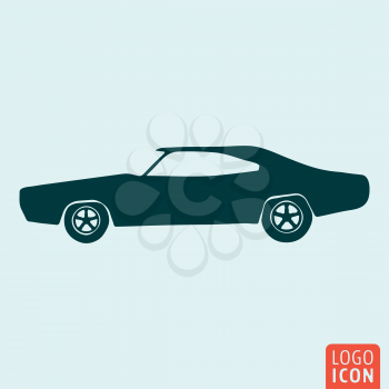 Muscle car icon. Vintage sport automobile symbol. Vector illustration