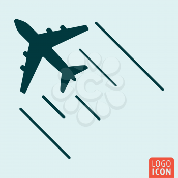 Airplane icon isolated. Aircraft simple design symbol. Vector illustration