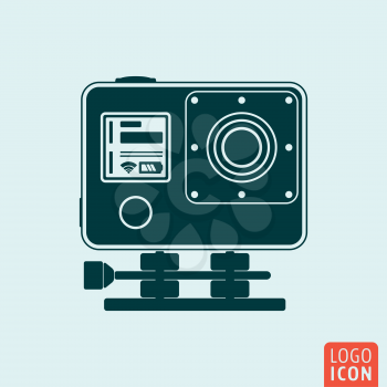 Action camera icon isolated. Camera for active sport symbol. Vector illustration