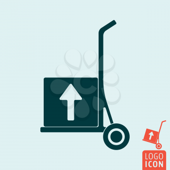 Trolley icon isolated. Delivery trolley. Free shipping symbol. Vector illustration